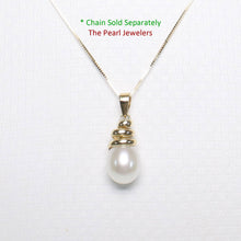 Load image into Gallery viewer, White Cultured Pearl Pendant – 14k Yellow Gold Cone Bail