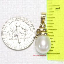 Load image into Gallery viewer, White Cultured Pearl Pendant – 14k Yellow Gold Cone Bail