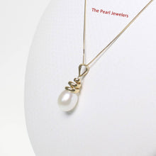 Load image into Gallery viewer, White Cultured Pearl Pendant – 14k Yellow Gold Cone Bail