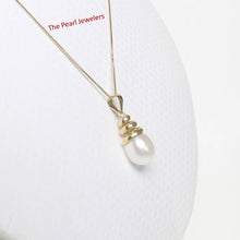 Load image into Gallery viewer, White Cultured Pearl Pendant – 14k Yellow Gold Cone Bail