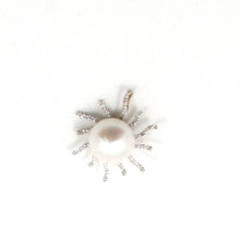 Load image into Gallery viewer, Sunshine White Pearl Pendant with Diamonds – 14k Yellow Gold