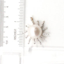 Load image into Gallery viewer, Sunshine White Pearl Pendant with Diamonds – 14k Yellow Gold