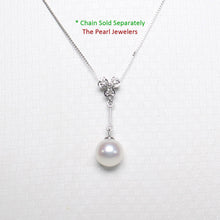 Load image into Gallery viewer, 14k White Gold Triple Hearts Bail Pearl Pendant