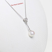 Load image into Gallery viewer, 14k White Gold Triple Hearts Bail Pearl Pendant