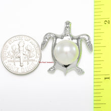 Load image into Gallery viewer, White Pearl Turtle Pendant – 14k White Gold (Hawaiian Honu)