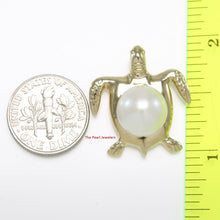 Load image into Gallery viewer, White Pearl Sea Turtle Pendant – 14k Yellow Gold