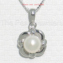 Load image into Gallery viewer, White Pearl Wave Square Pendant – 14k White Gold