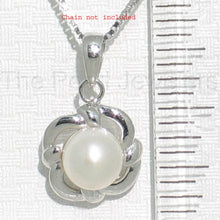Load image into Gallery viewer, White Pearl Wave Square Pendant – 14k White Gold