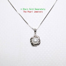 Load image into Gallery viewer, White Pearl Wave Square Pendant – 14k White Gold