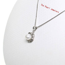 Load image into Gallery viewer, White Pearl Wave Square Pendant – 14k White Gold