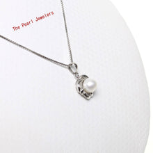 Load image into Gallery viewer, White Pearl Wave Square Pendant – 14k White Gold