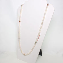 Load image into Gallery viewer, Quartz &amp; White Roundel Freshwater Pearl Endless Necklace – 33”