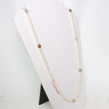 Load image into Gallery viewer, Quartz &amp; White Roundel Freshwater Pearl Endless Necklace – 33”