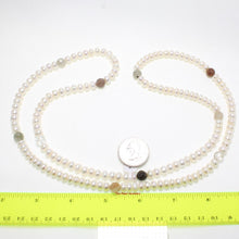 Load image into Gallery viewer, Quartz &amp; White Roundel Freshwater Pearl Endless Necklace – 33”