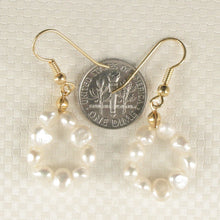 Load image into Gallery viewer, Small White Baroque Pearl Earrings – Handcrafted Hook Design