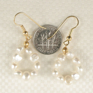 Small White Baroque Pearl Earrings – Handcrafted Hook Design