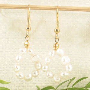 Small White Baroque Pearl Earrings – Handcrafted Hook Design