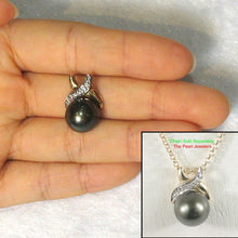 Load image into Gallery viewer, 14K X-Bale &amp; Diamond Black Tahitian Pearl Pendant