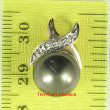 Load image into Gallery viewer, 14K X-Bale &amp; Diamond Black Tahitian Pearl Pendant