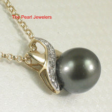 Load image into Gallery viewer, 14K X-Bale &amp; Diamond Black Tahitian Pearl Pendant