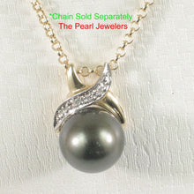 Load image into Gallery viewer, 14K X-Bale &amp; Diamond Black Tahitian Pearl Pendant