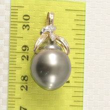 Load image into Gallery viewer, 14k Yellow Gold Baroque Tahitian Pearl &amp; Diamond Pendant