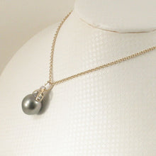 Load image into Gallery viewer, 14k Yellow Gold Baroque Tahitian Pearl &amp; Diamond Pendant