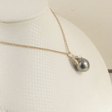 Load image into Gallery viewer, 14k Yellow Gold Baroque Tahitian Pearl &amp; Diamond Pendant