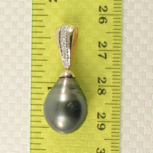 Load image into Gallery viewer, Baroque Black Tahitian Pearl Pendant in 14k Yellow Gold