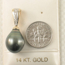 Load image into Gallery viewer, Baroque Black Tahitian Pearl Pendant in 14k Yellow Gold