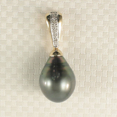 Baroque Black Tahitian Pearl Pendant in 14k Yellow Gold