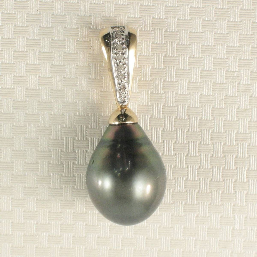 Baroque Black Tahitian Pearl Pendant in 14k Yellow Gold