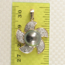 Load image into Gallery viewer, 14k Solid Yellow Gold &amp; Diamond Tahitian Pearl Pendant