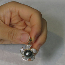 Load image into Gallery viewer, 14k Solid Yellow Gold &amp; Diamond Tahitian Pearl Pendant