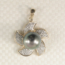Load image into Gallery viewer, 14k Solid Yellow Gold &amp; Diamond Tahitian Pearl Pendant