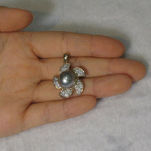 Load image into Gallery viewer, 14k Solid Yellow Gold &amp; Diamond Tahitian Pearl Pendant
