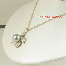 Load image into Gallery viewer, 14k Solid Yellow Gold &amp; Diamond Tahitian Pearl Pendant