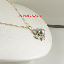 Load image into Gallery viewer, 14k Solid Yellow Gold &amp; Diamond Tahitian Pearl Pendant