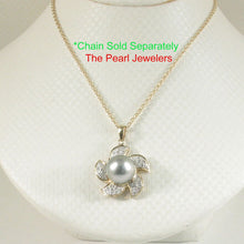 Load image into Gallery viewer, 14k Solid Yellow Gold &amp; Diamond Tahitian Pearl Pendant