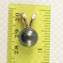 Load image into Gallery viewer, 14k Solid Yellow Gold Rabbit-Ear &amp; Diamond Black Tahitian Pearl Pendant