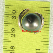 Load image into Gallery viewer, 14k Yellow Gold “S” Bale &amp; Diamond Peacock Tahitian Pearl Pendant Necklace