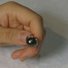 Load image into Gallery viewer, 14k Yellow Gold “S” Bale &amp; Diamond Peacock Tahitian Pearl Pendant Necklace