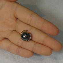 Load image into Gallery viewer, 14k Yellow Gold “S” Bale &amp; Diamond Peacock Tahitian Pearl Pendant Necklace