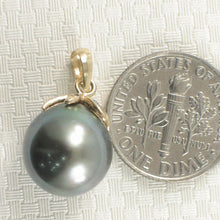 Load image into Gallery viewer, 14k Yellow Gold Star-Bale &amp; Diamond Semi-Round Tahitian Pearl Pendant