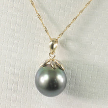 Load image into Gallery viewer, 14k Yellow Gold Star-Bale &amp; Diamond Semi-Round Tahitian Pearl Pendant