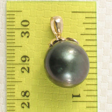 Load image into Gallery viewer, 14k Solid Yellow Gold Star-Bale &amp; Diamond Baroque Black Tahitian Pearl Pendant