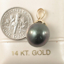 Load image into Gallery viewer, 14k Solid Yellow Gold Star-Bale &amp; Diamond Baroque Black Tahitian Pearl Pendant