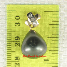Load image into Gallery viewer, 14k Yellow Gold “X” Bale &amp; Diamond Baroque Tahitian Pearl Pendant