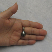 Load image into Gallery viewer, 14k Yellow Gold “X” Bale &amp; Diamond Baroque Tahitian Pearl Pendant