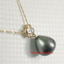 Load image into Gallery viewer, 14k Yellow Gold “X” Bale &amp; Diamond Baroque Tahitian Pearl Pendant